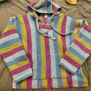 Boho Rug Hoodie/ Mexican Blanket Jacket